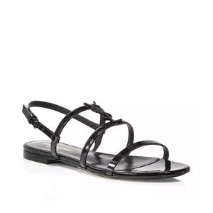 Saint Laurent Cassandra YSL Logo Slingback Sandals